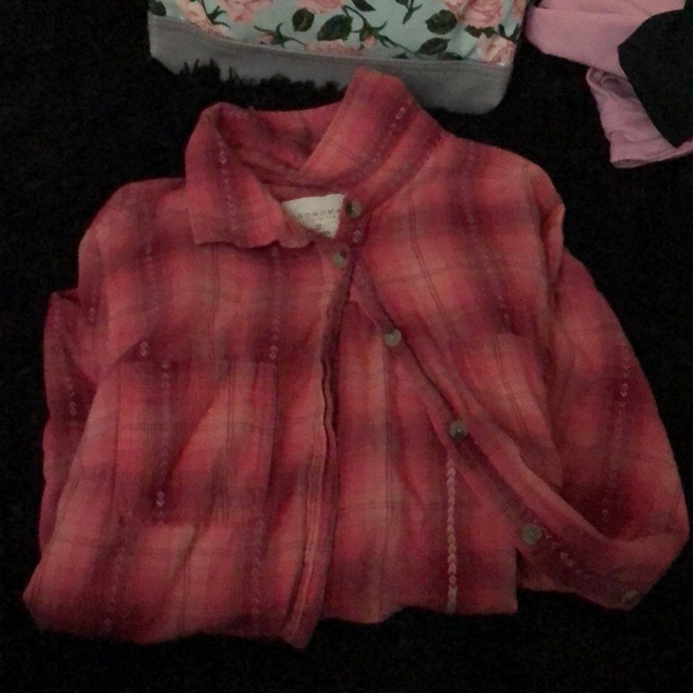 Omg sleeve plaid shirt